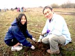 Father daughter planting Father daughter planting